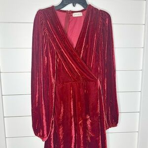 Altar'd State Rich Burgundy Velvet Dress mini